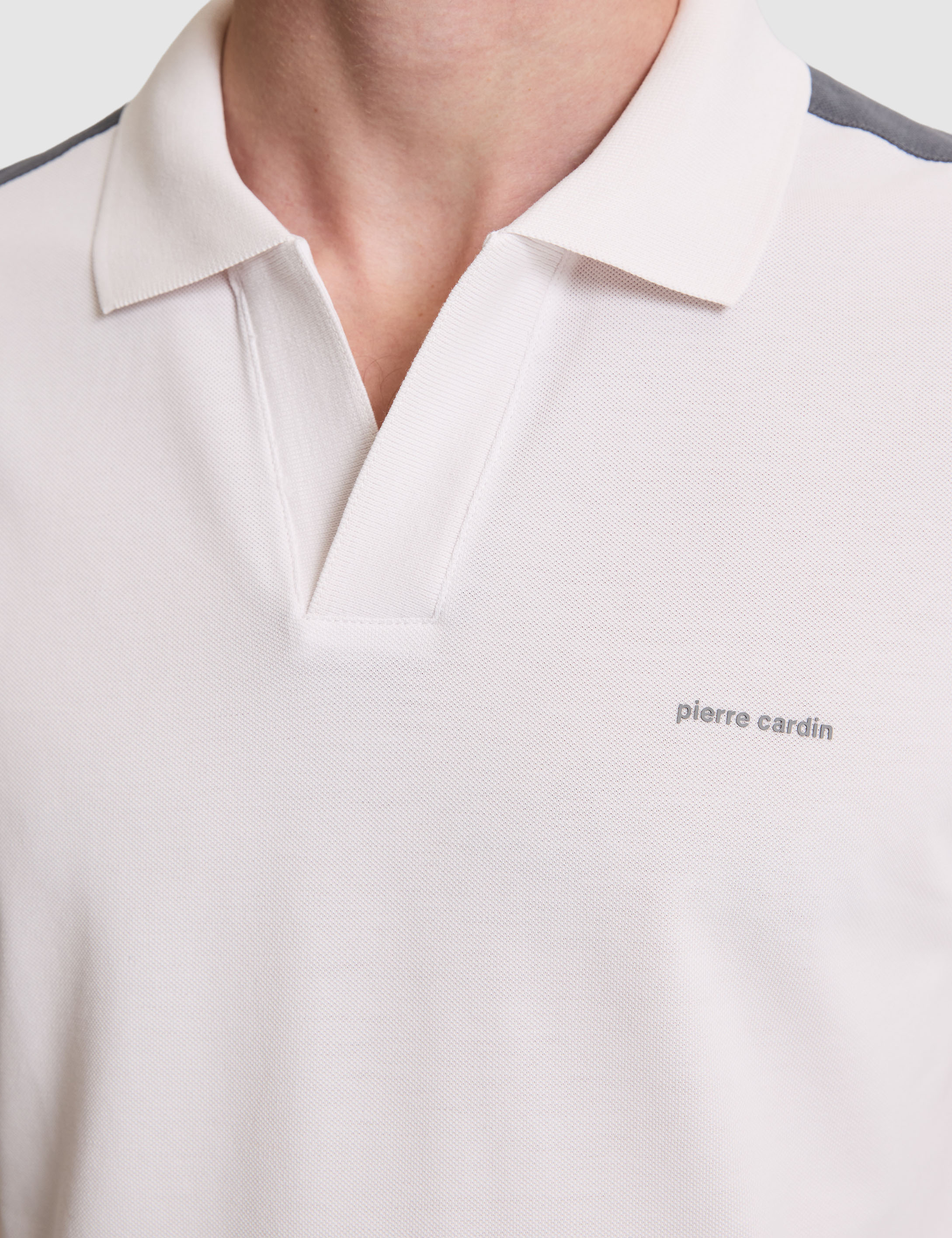 Koyu Gri Kol Detaylı Slim Fit %100 Pamuk Apaş Yaka Tişört - 50307520010