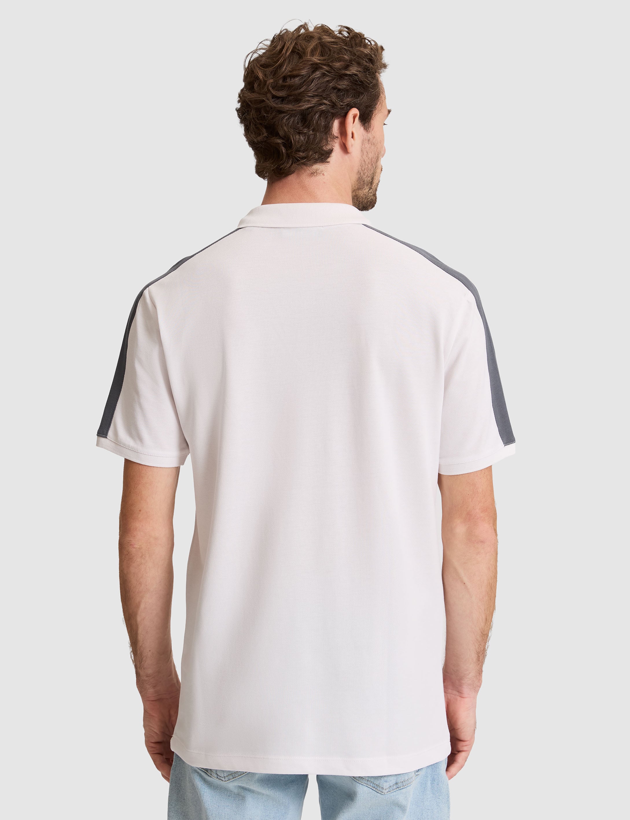 Koyu Gri Kol Detaylı Slim Fit %100 Pamuk Apaş Yaka Tişört - 50307520010