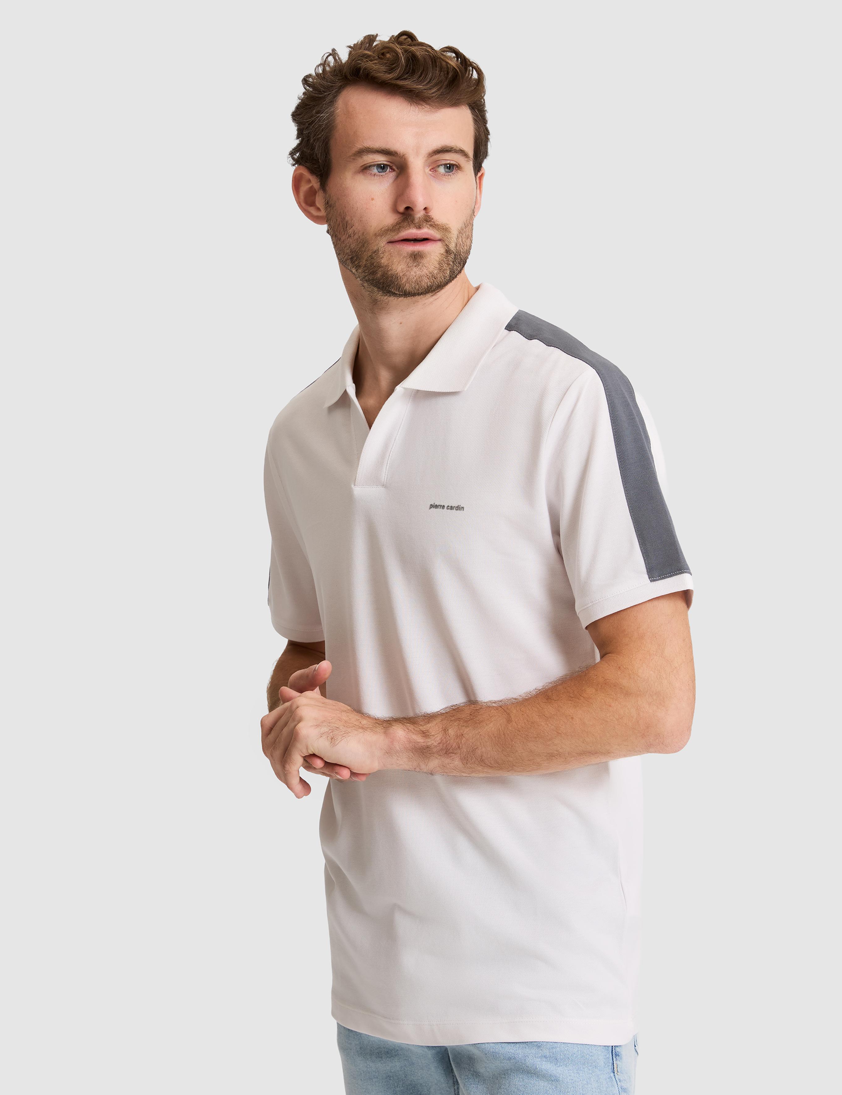 Koyu Gri Kol Detaylı Slim Fit %100 Pamuk Apaş Yaka Tişört