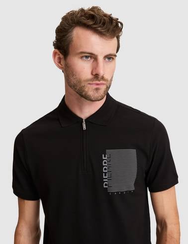 Siyah Slim Fit Polo Yaka Tişört