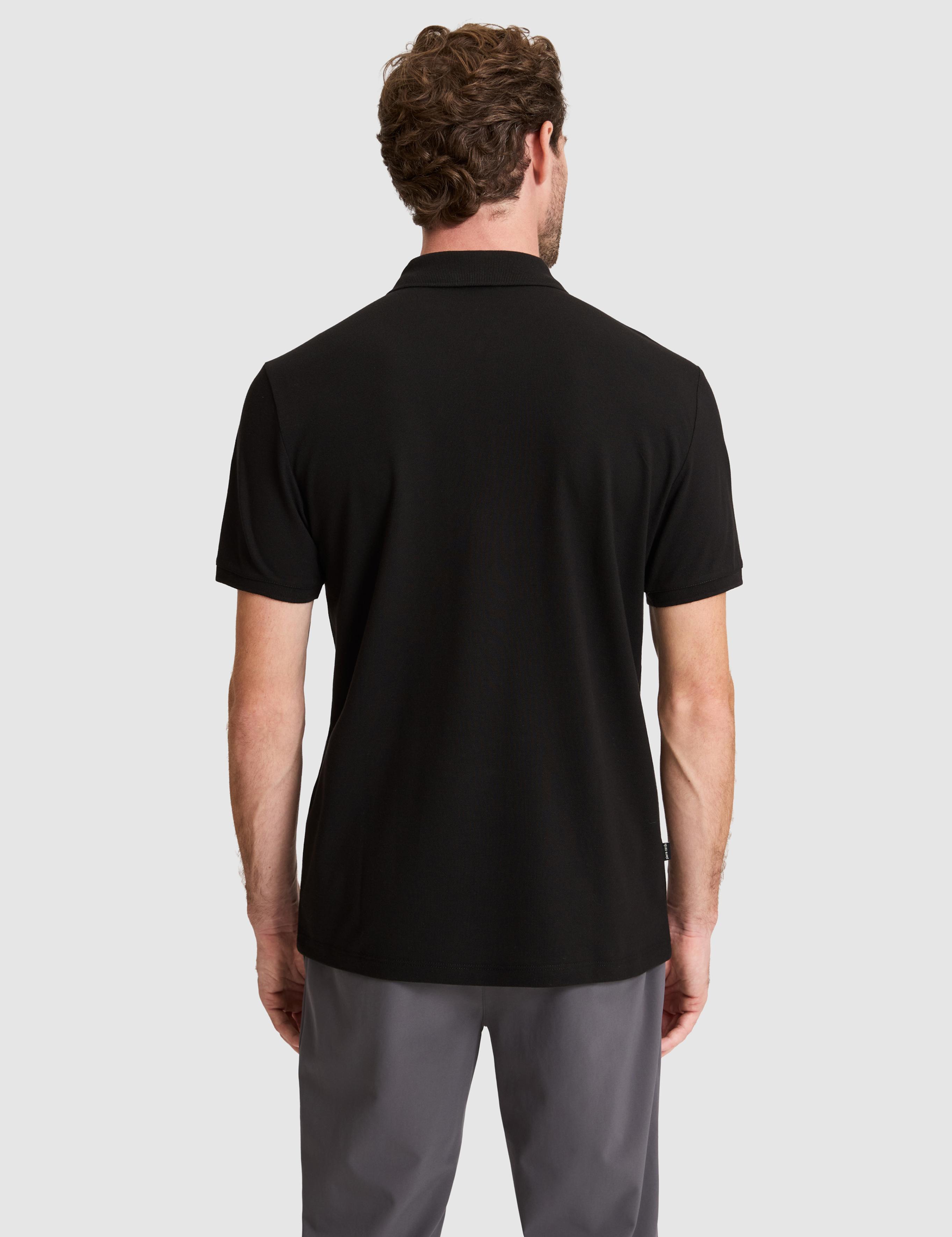 Siyah Slim Fit %100 Pamuk Fermuarlı Polo Yaka Tişört