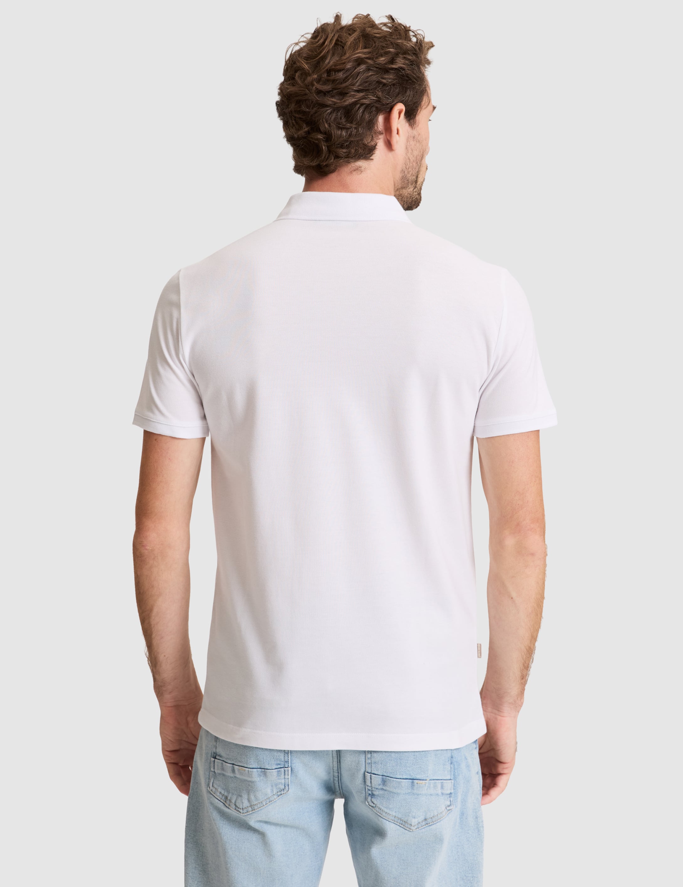Beyaz Slim Fit %100 Pamuk Fermuarlı Polo Yaka Tişört - 50307929008