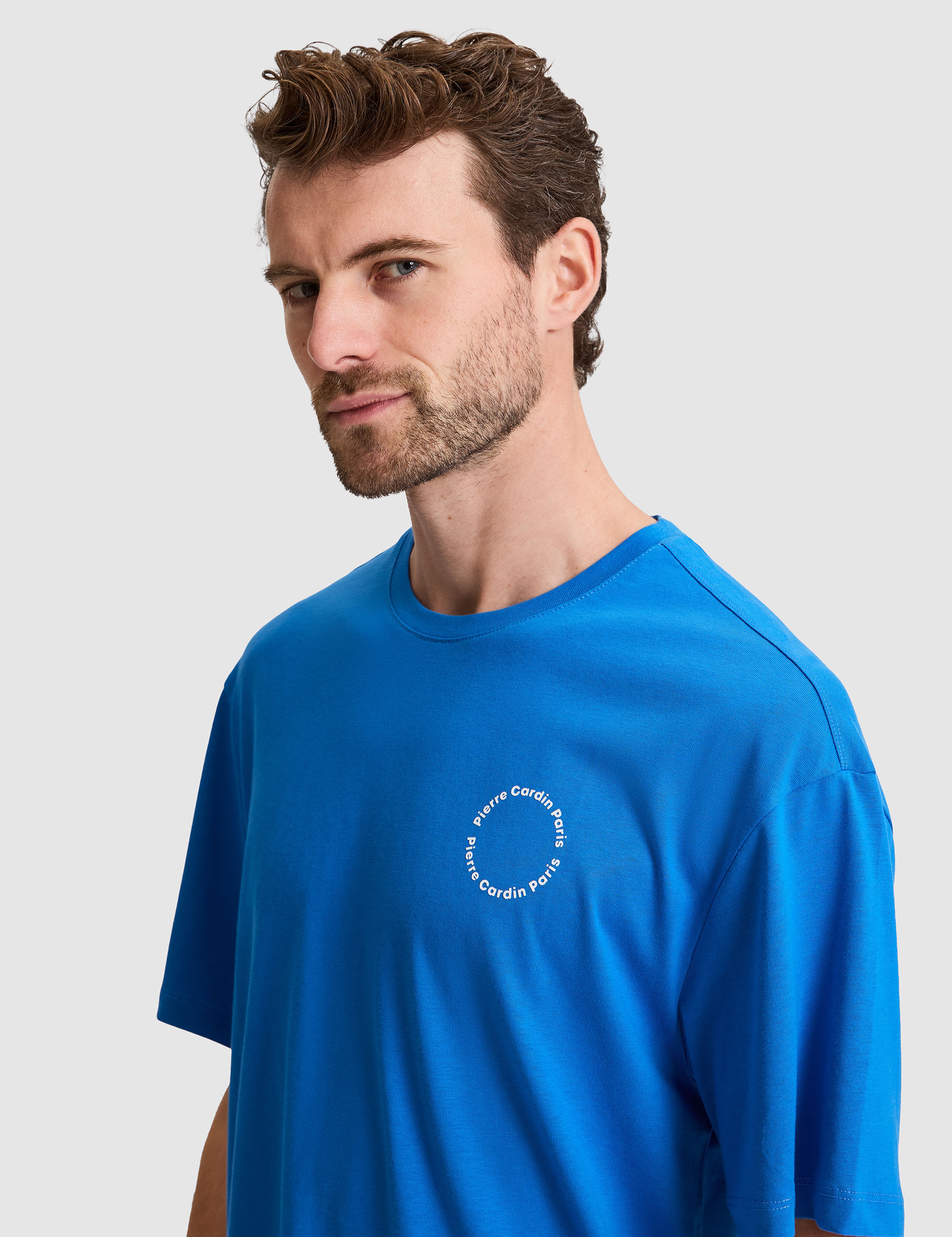 İndigo Comfort Fit Bisiklet Yaka Tişört - Image 2
