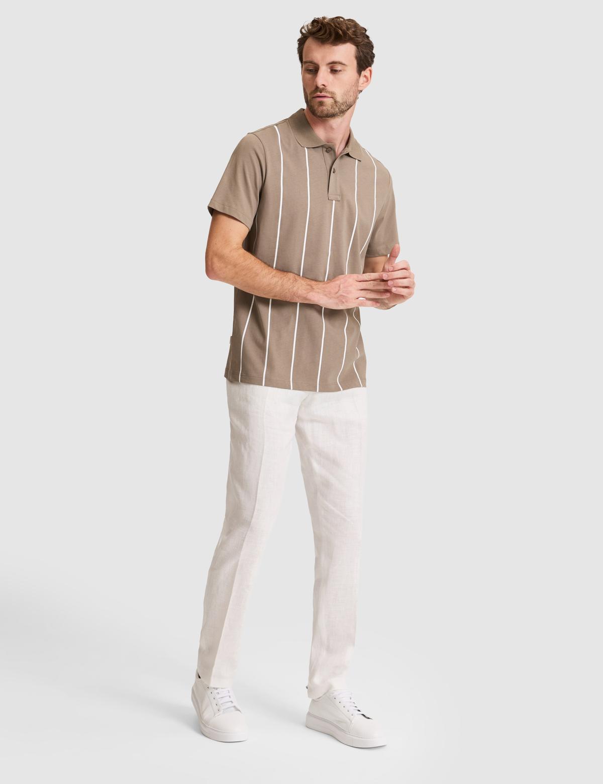 Koyu Vizon Regular Fit %100 Pamuk Düğmeli Polo Yaka Tişört - 50310158014