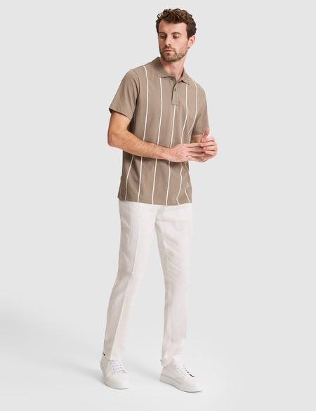 Koyu Vizon Regular Fit %100 Pamuk Düğmeli Polo Yaka Tişört - 50310158014