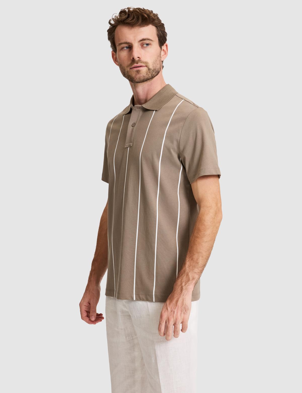 Koyu Vizon Regular Fit %100 Pamuk Düğmeli Polo Yaka Tişört - 50310158014