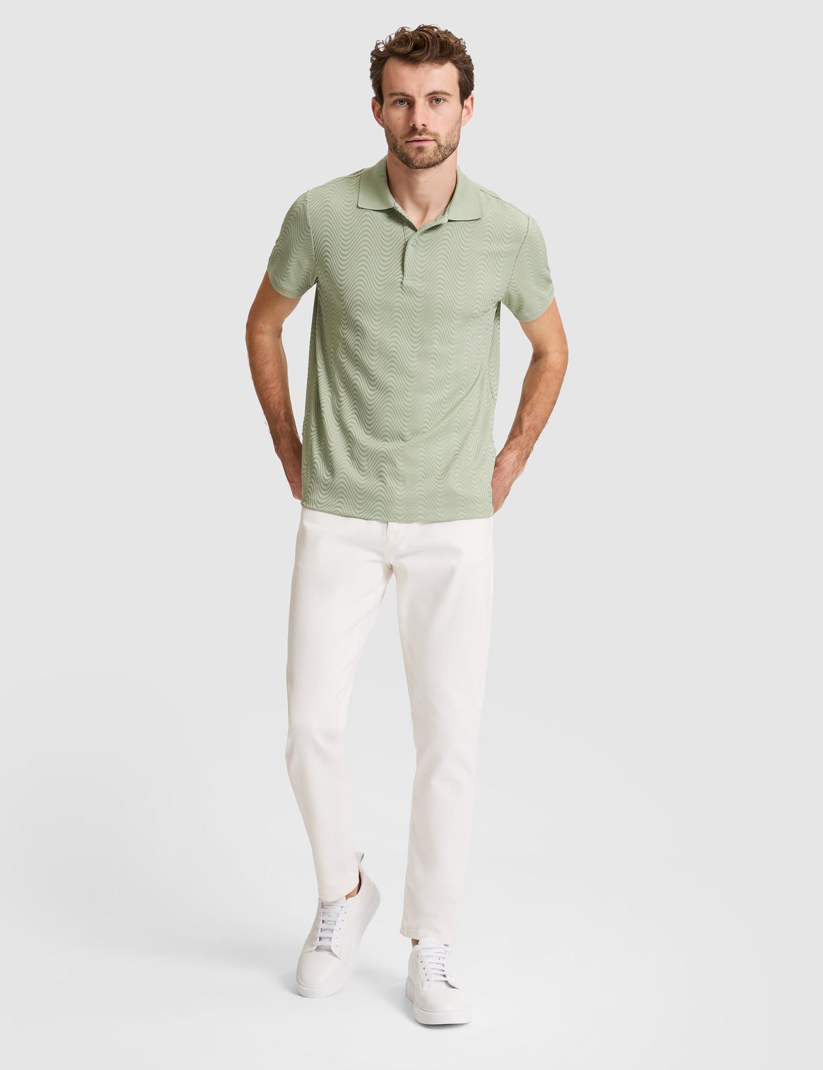Çağla Slim Fit Düğmeli Polo Yaka Tişört - 50310233023