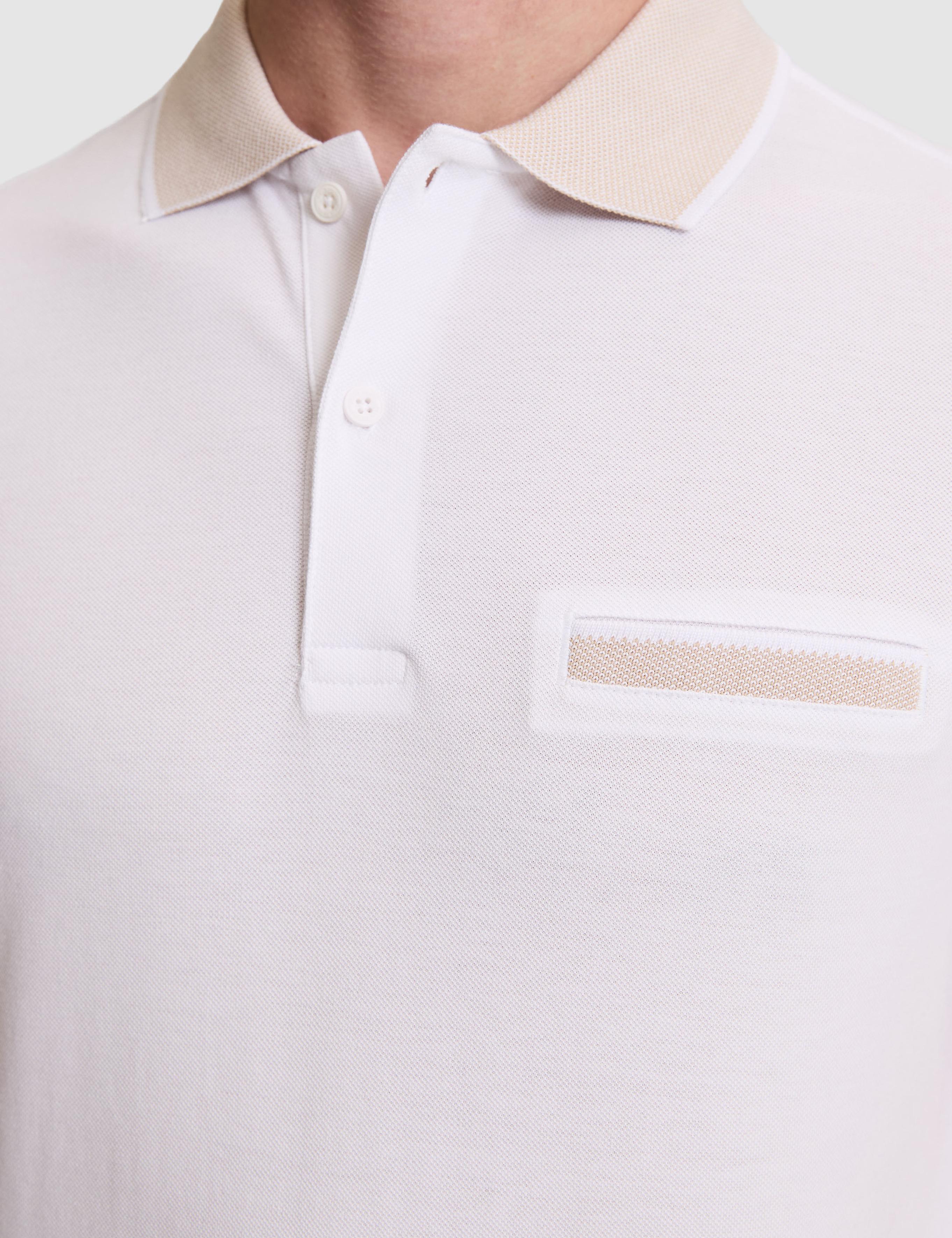 Beyaz Slim Fit %100 Pamuk Düğmeli Polo Yaka Tişört
