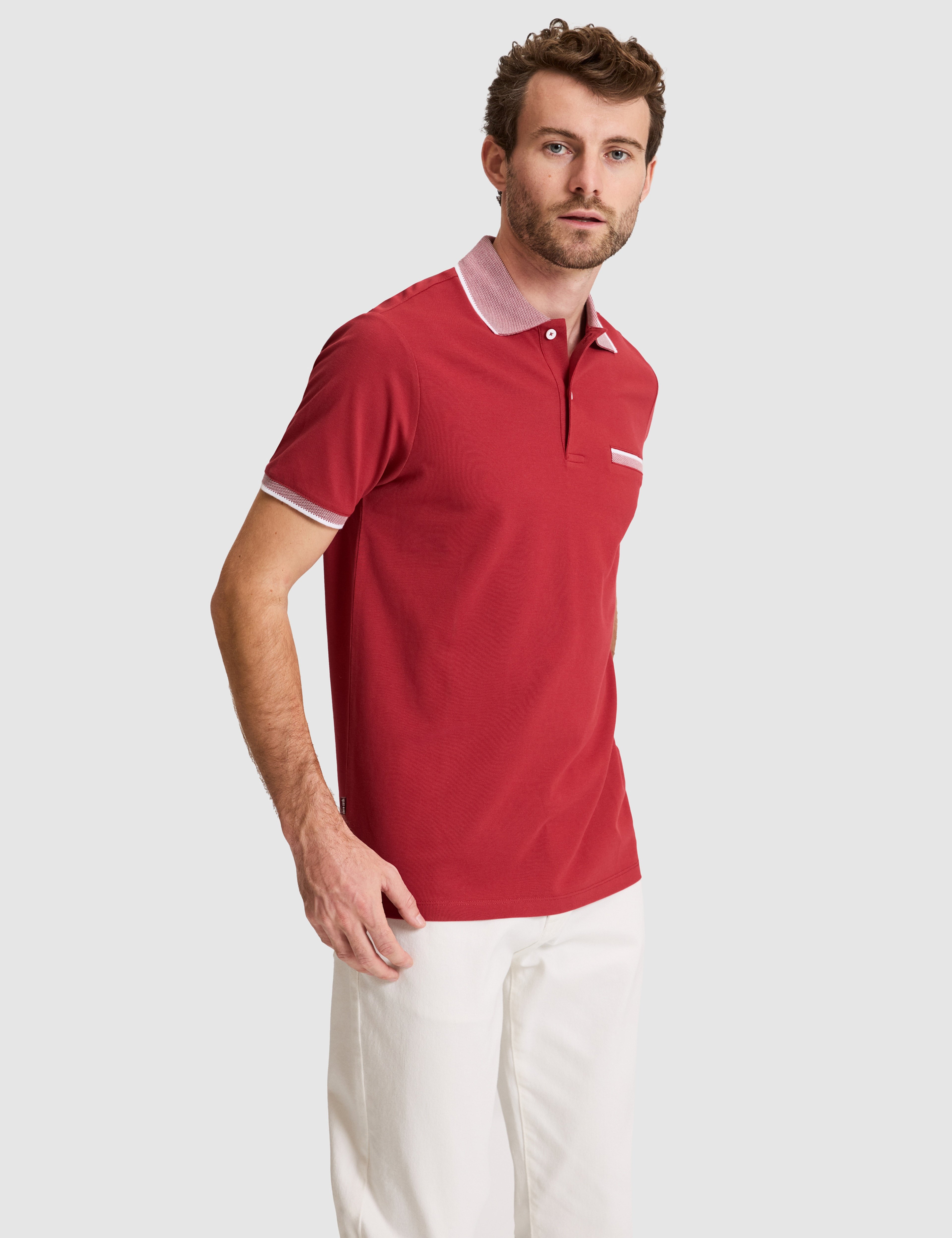 Nar Çiçeği Slim Fit %100 Pamuk Düğmeli Polo Yaka Tişört