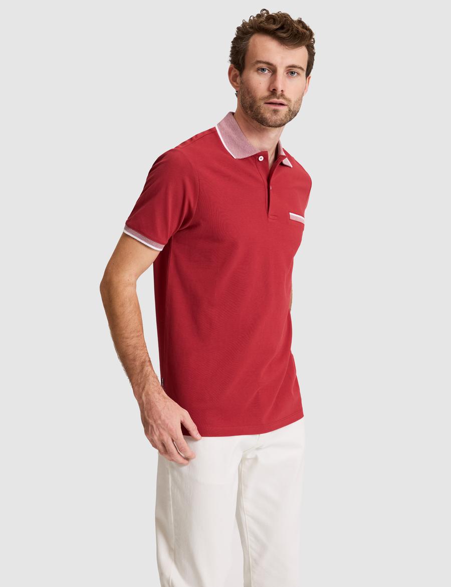 Nar Çiçeği Slim Fit %100 Pamuk Düğmeli Polo Yaka Tişört