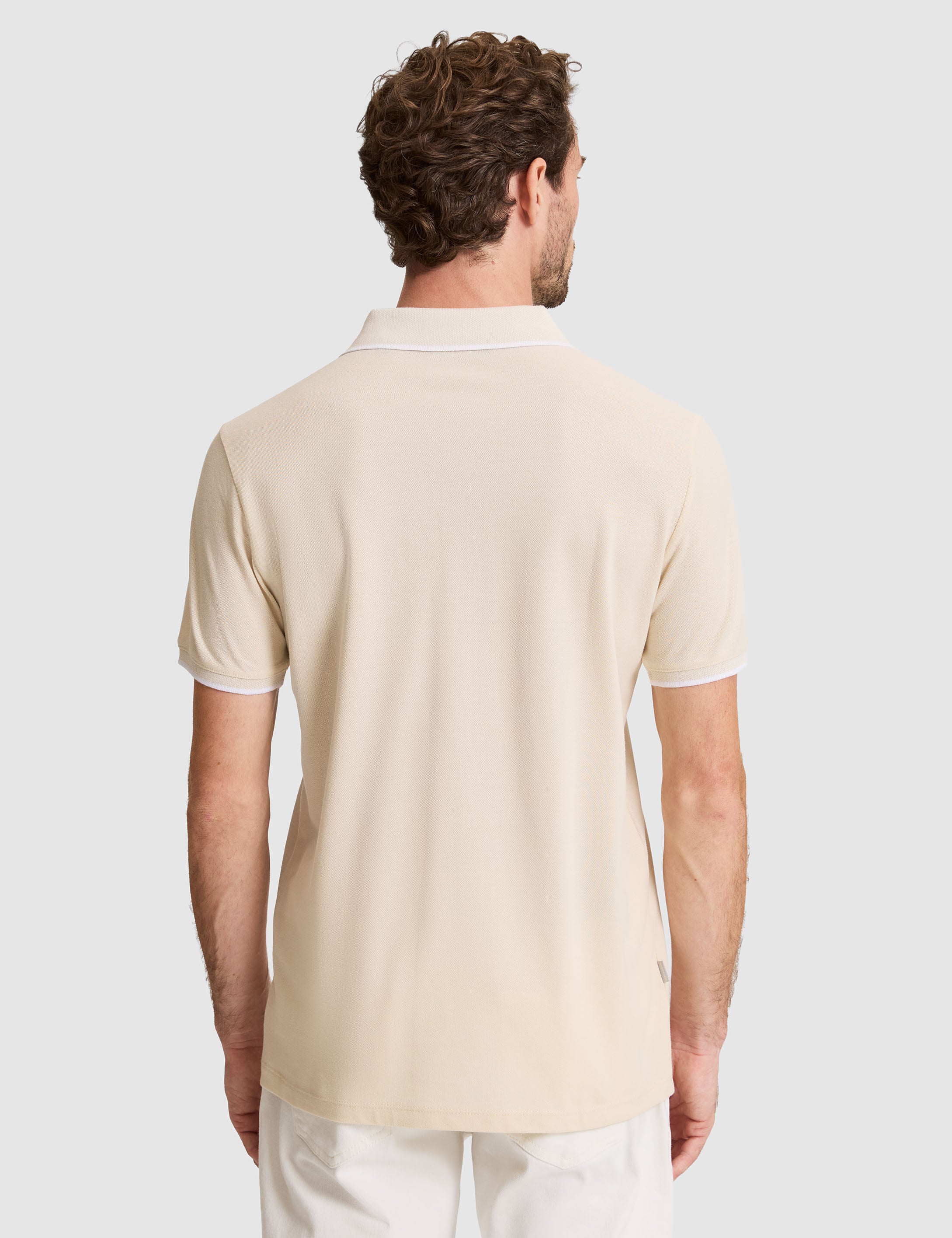 Bej Slim Fit %100 Pamuk Düğmeli Polo Yaka Tişört - 50307562025