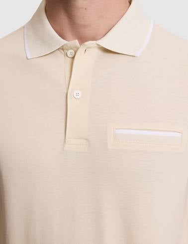 Bej Slim Fit %100 Pamuk Düğmeli Polo Yaka Tişört