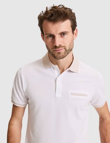 Beyaz Slim Fit %100 Pamuk Düğmeli Polo Yaka Tişört