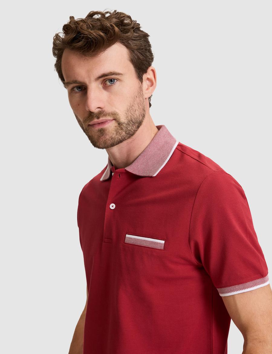 Nar Çiçeği Slim Fit %100 Pamuk Düğmeli Polo Yaka Tişört