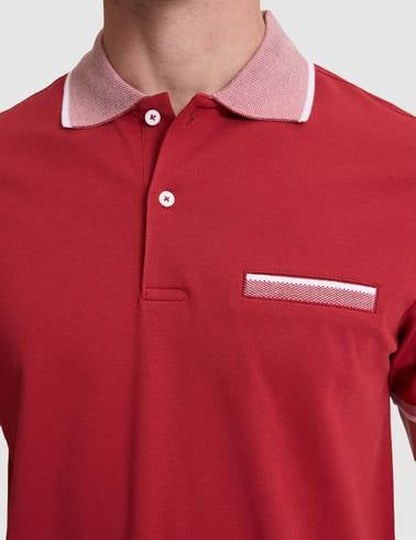 Nar Çiçeği Slim Fit %100 Pamuk Düğmeli Polo Yaka Tişört