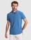 Koyu Mavi Slim Fit %100 Pamuk Fermuarlı Polo Yaka Tişört