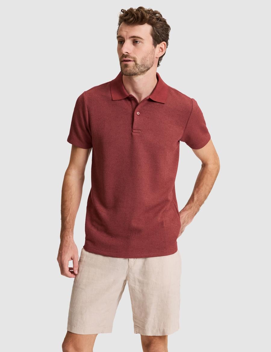 Nar Slim Fit Örme Dokulu Düğmeli Polo Yaka Tişört