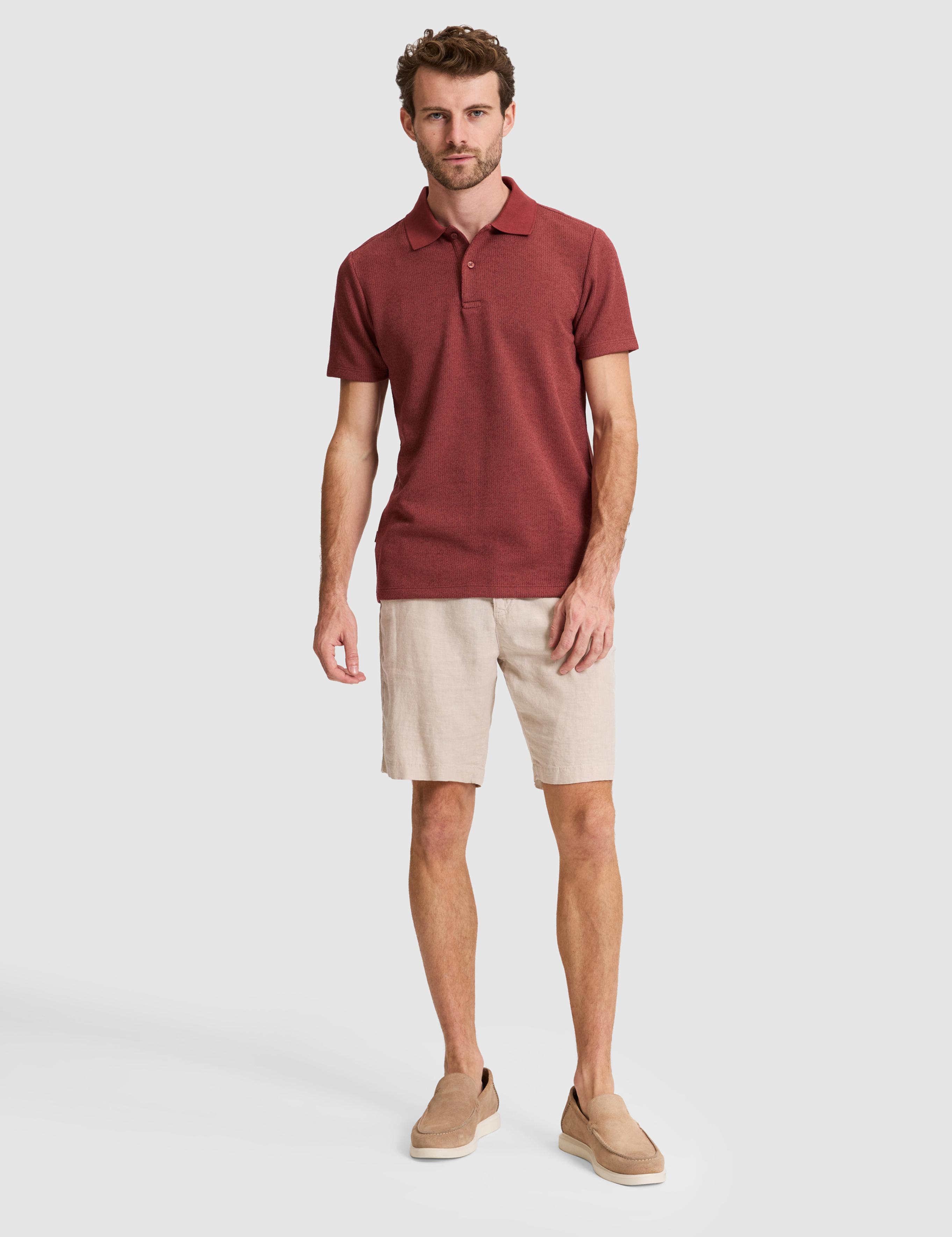 Nar Slim Fit Örme Dokulu Düğmeli Polo Yaka Tişört