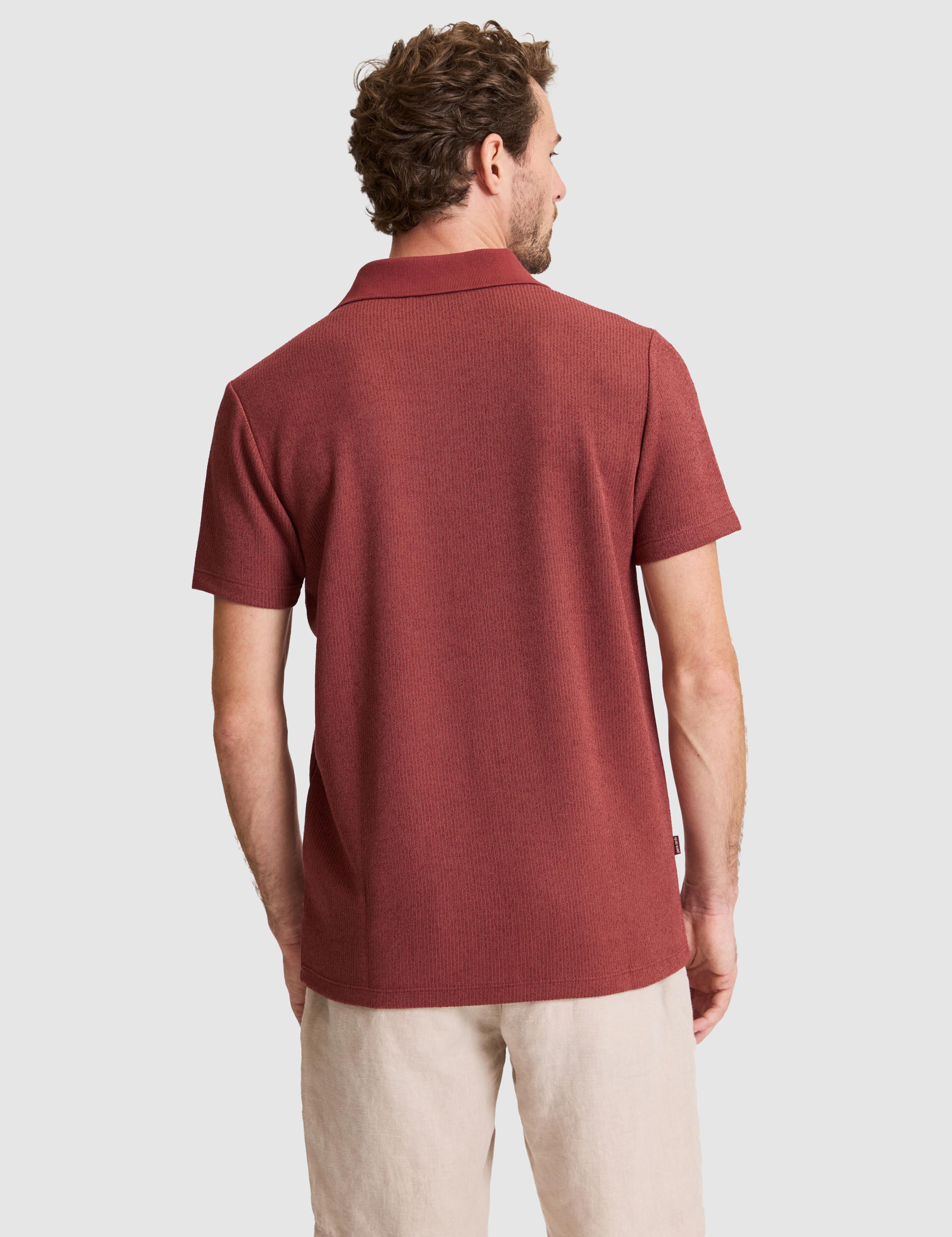 Nar Slim Fit Örme Dokulu Düğmeli Polo Yaka Tişört