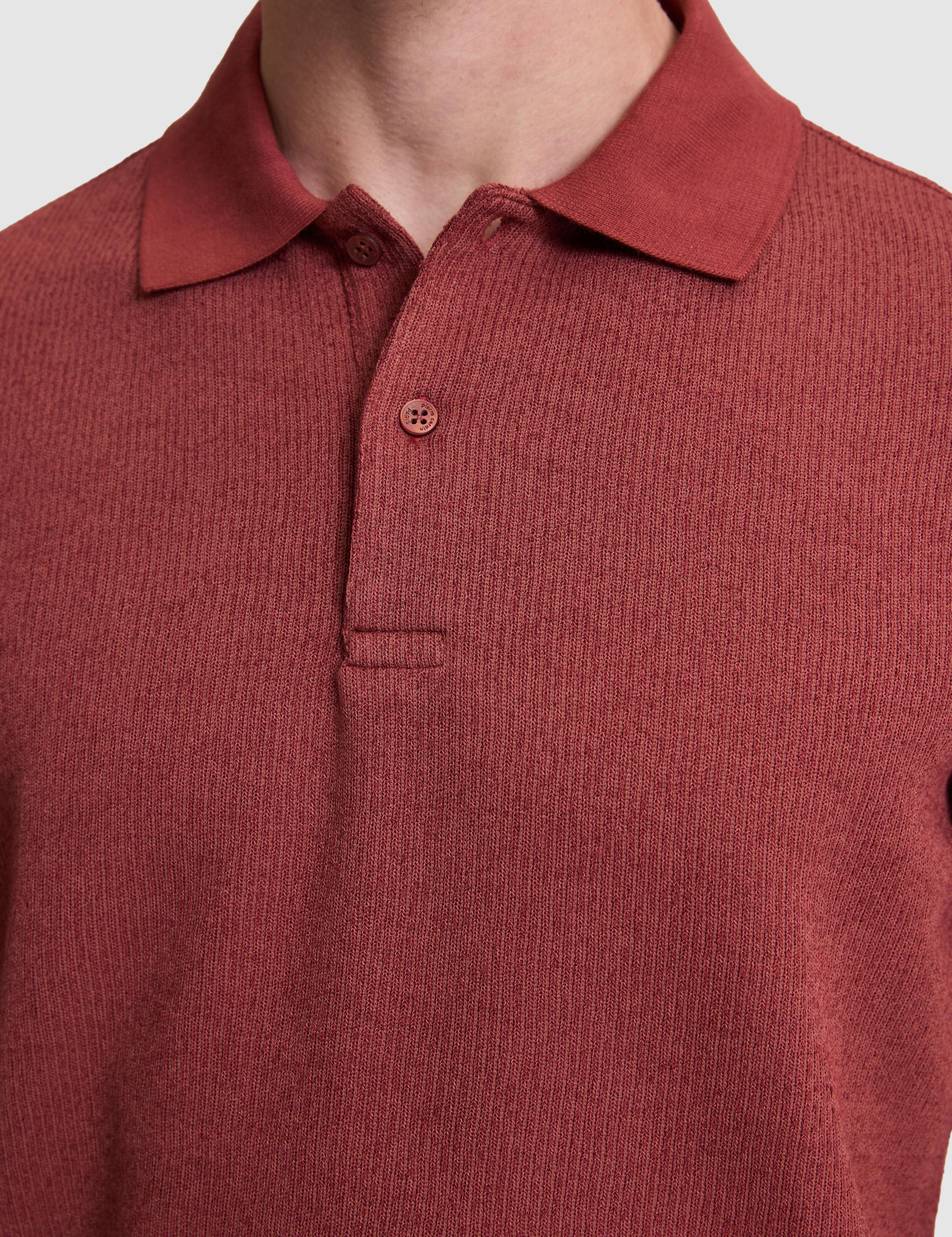 Nar Slim Fit Örme Dokulu Düğmeli Polo Yaka Tişört