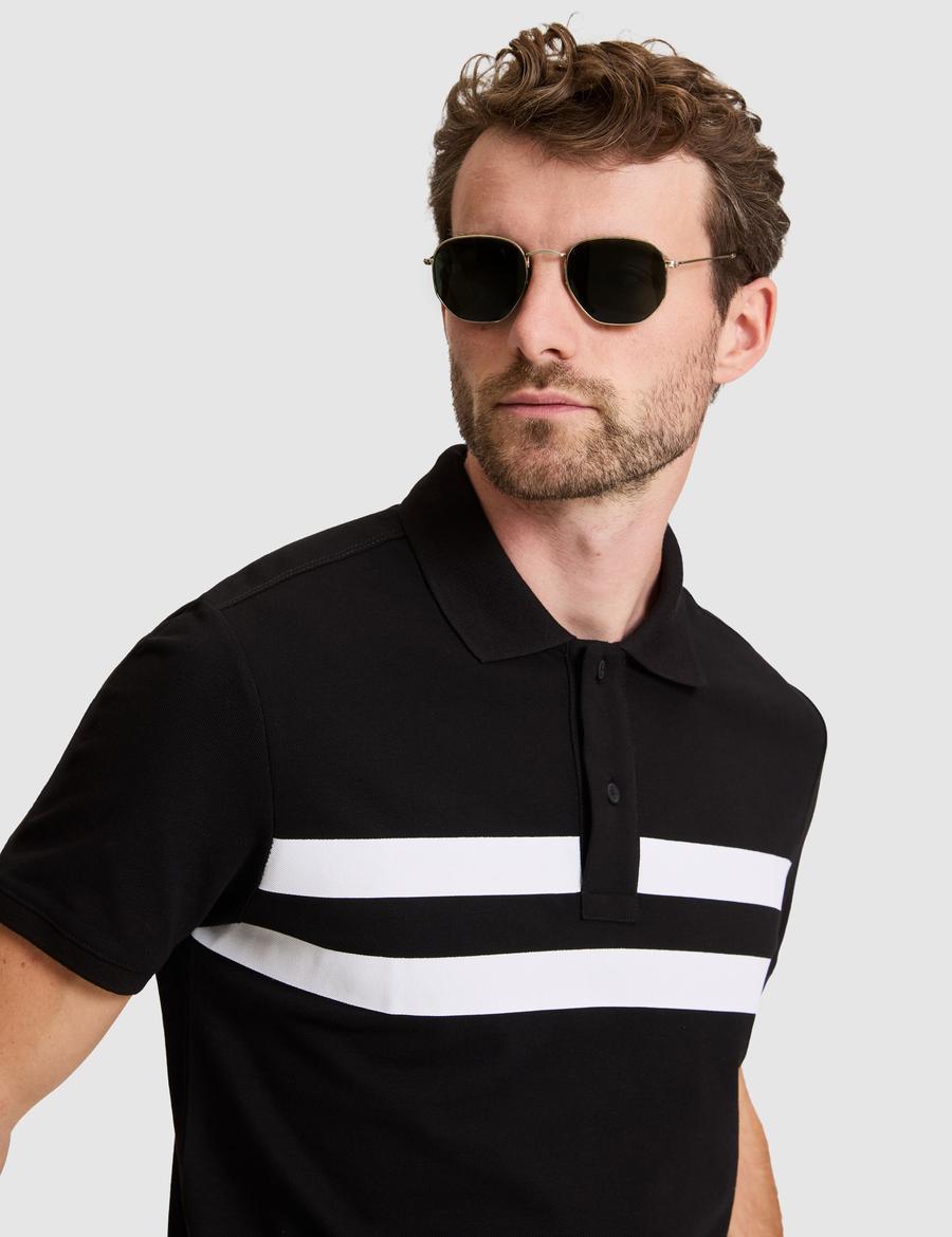 Siyah Slim Fit %100 Pamuk Düğmeli Polo Yaka Tişört