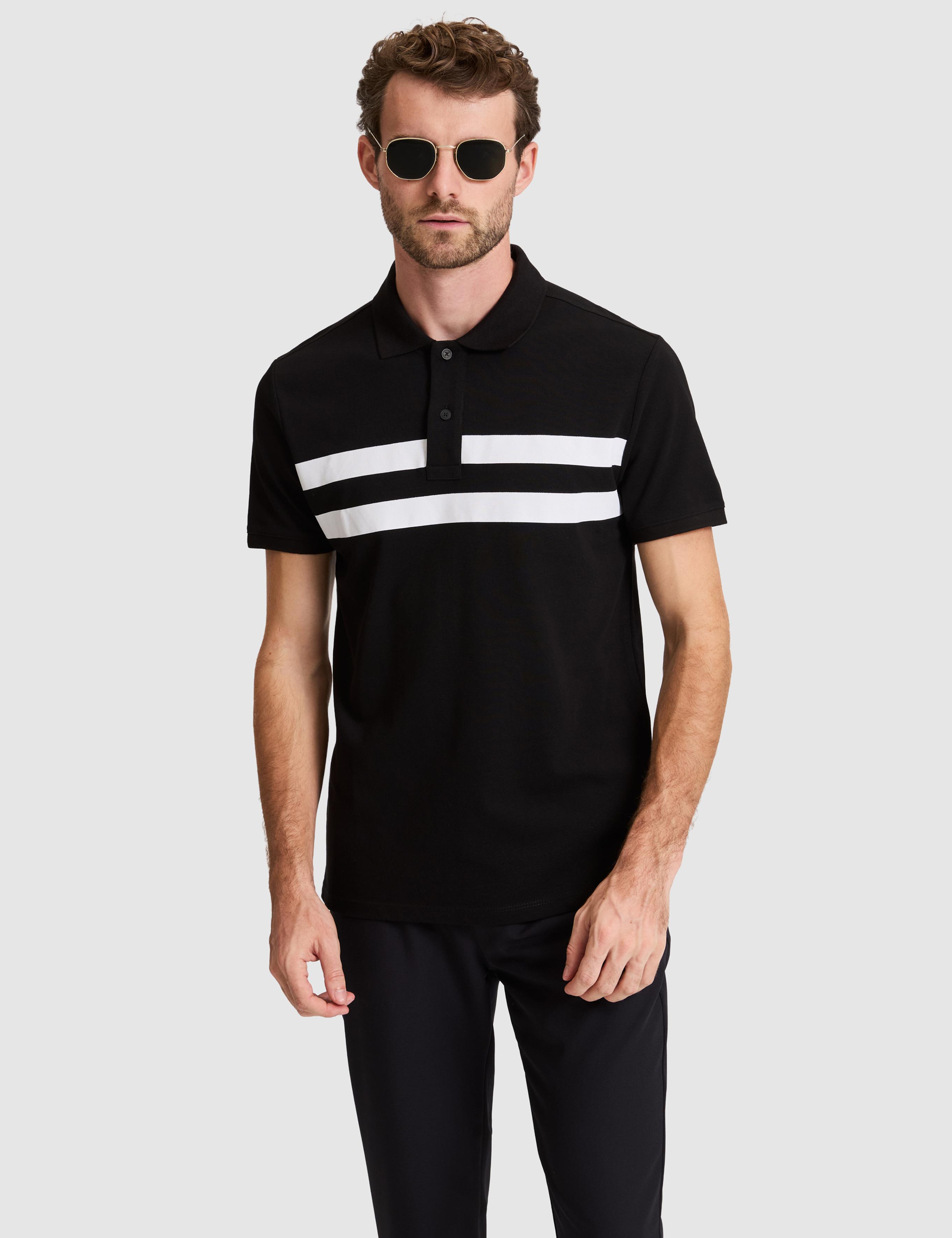 Siyah Slim Fit %100 Pamuk Düğmeli Polo Yaka Tişört