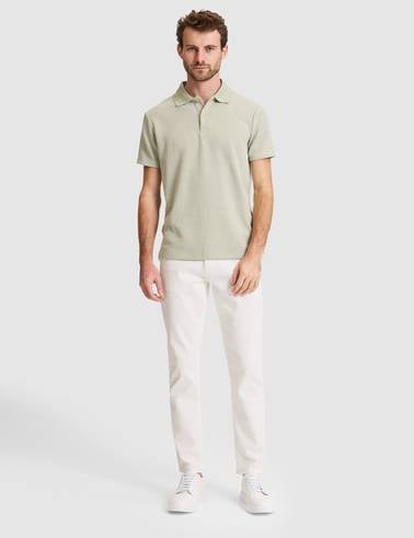 Haki Slim Fit Örme Dokulu Polo Yaka Tişört