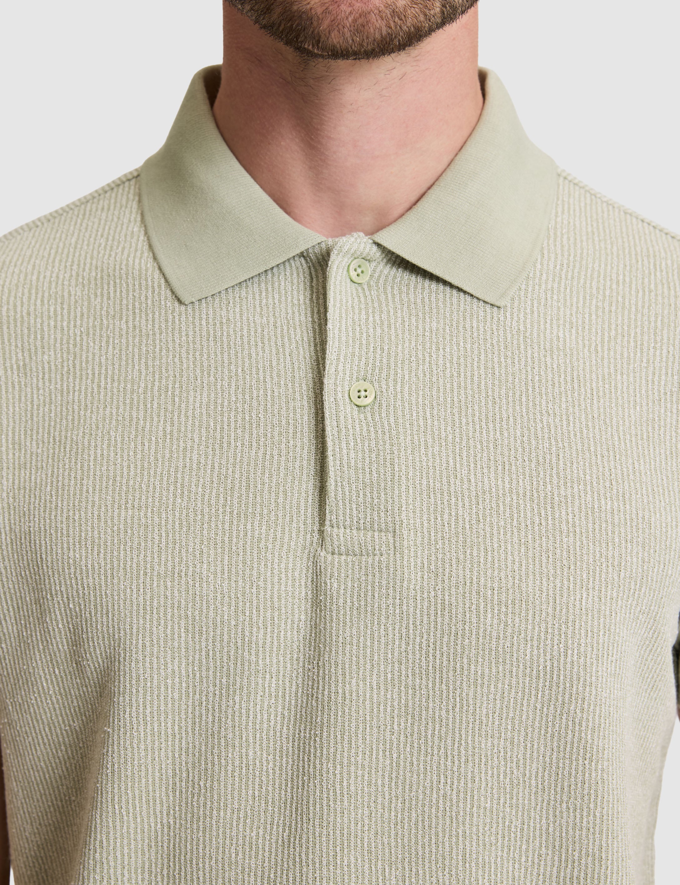 Haki Slim Fit Örme Dokulu Düğmeli Polo Yaka Tişört - 50310171010