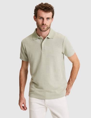 Haki Slim Fit Örme Dokulu Polo Yaka Tişört