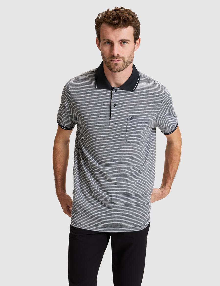 Siyah Regular Fit Düğmeli Polo Yaka Tişört