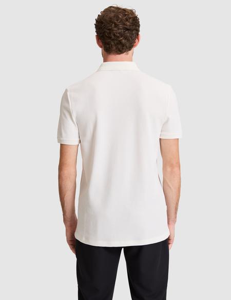 Beyaz Slim Fit Örme Dokulu Düğmeli Polo Yaka Tişört - 50309959038