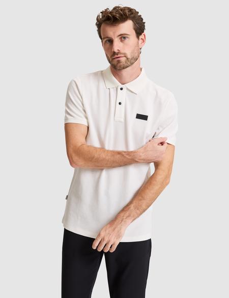 Beyaz Slim Fit Örme Dokulu Düğmeli Polo Yaka Tişört - 50309959038