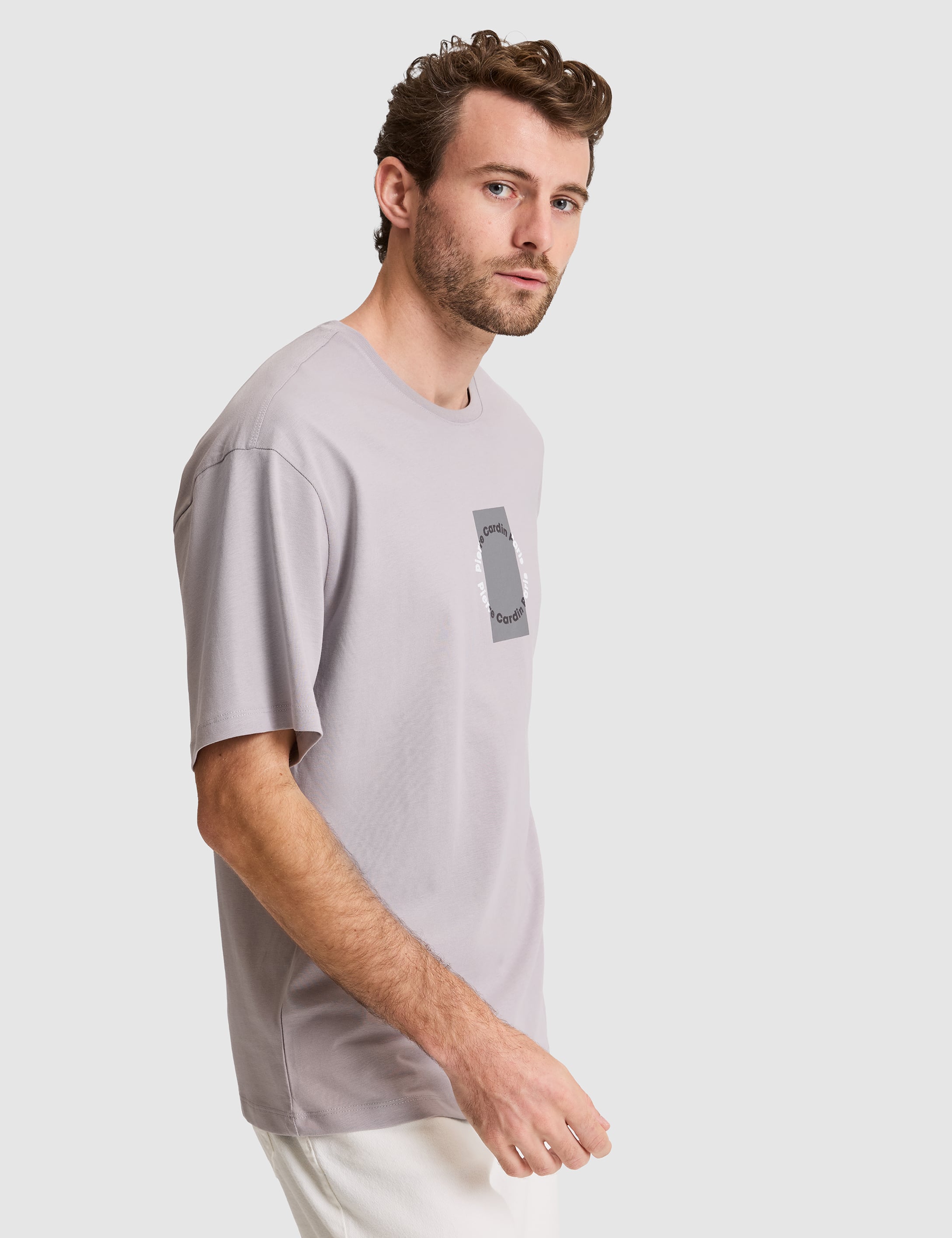 Gri Comfort Fit Bisiklet Yaka Tişört - 50310155015