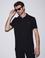 Siyah Slim Fit Örme Dokulu Düğmeli Polo Yaka Tişört
