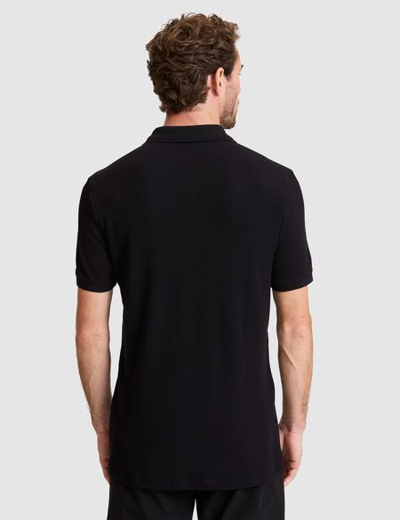 Siyah Slim Fit Örme Dokulu Düğmeli Polo Yaka Tişört - 50309959017
