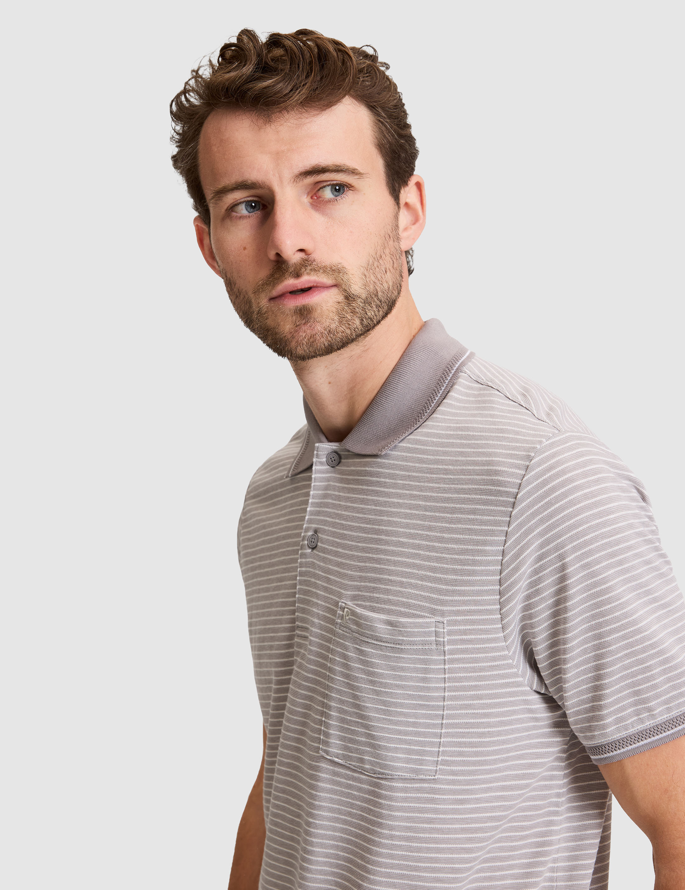 Gri Regular Fit Düğmeli Polo Yaka Tişört - 50307848019