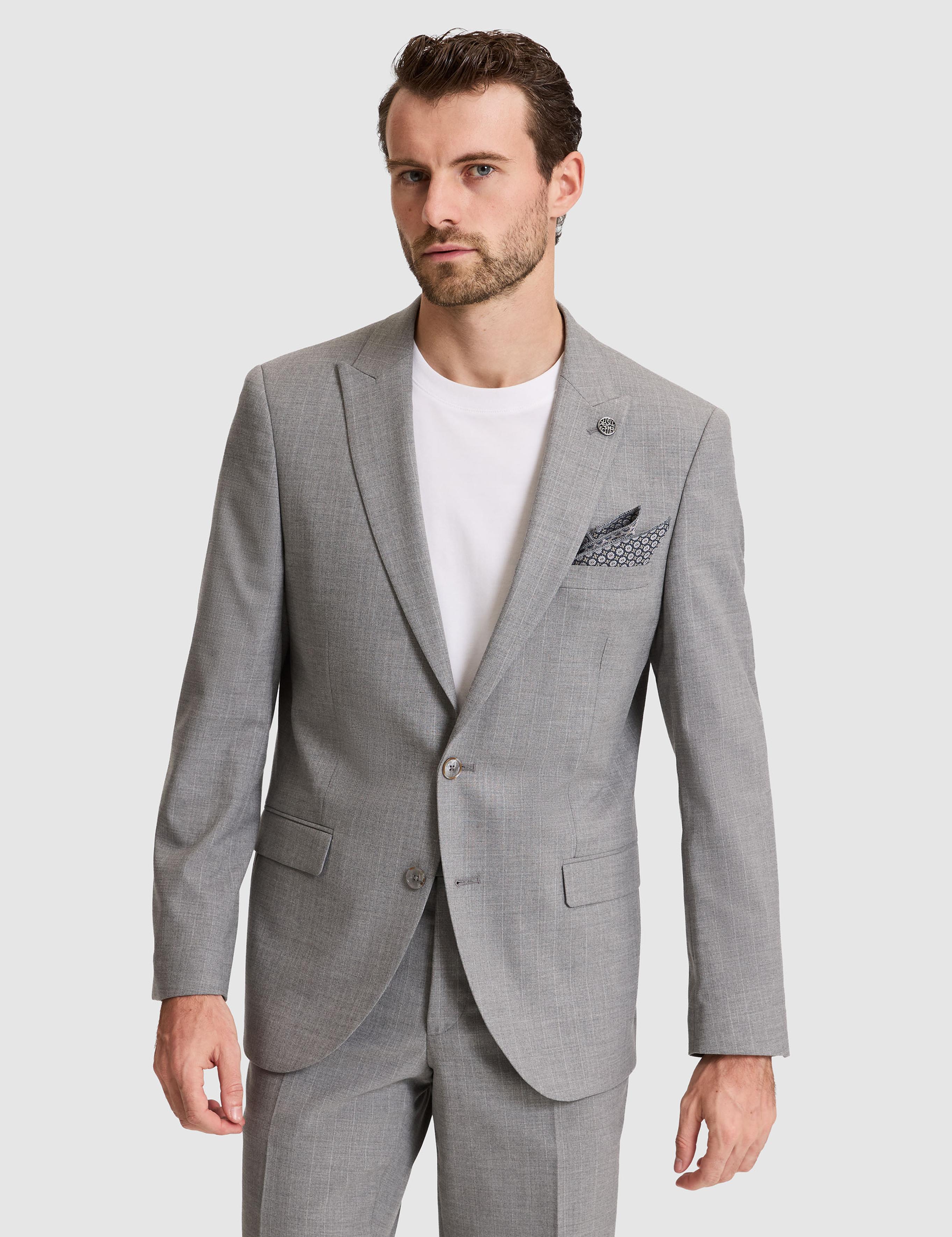 Füme Extra Slim Fit Kırlangıç Yaka Çizgili Takım Elbise