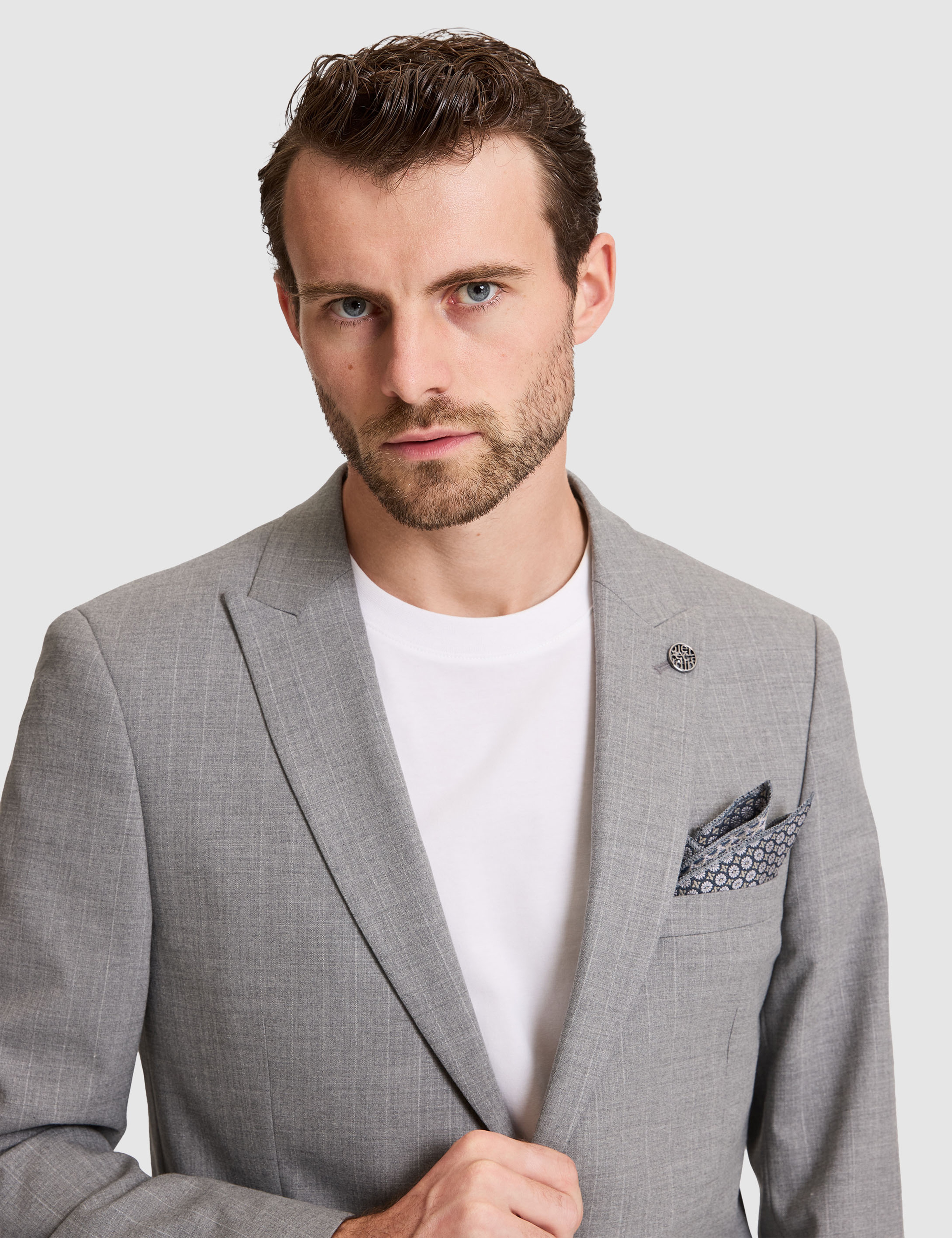 Füme Extra Slim Fit Kırlangıç Yaka Çizgili Takım Elbise - Image 2