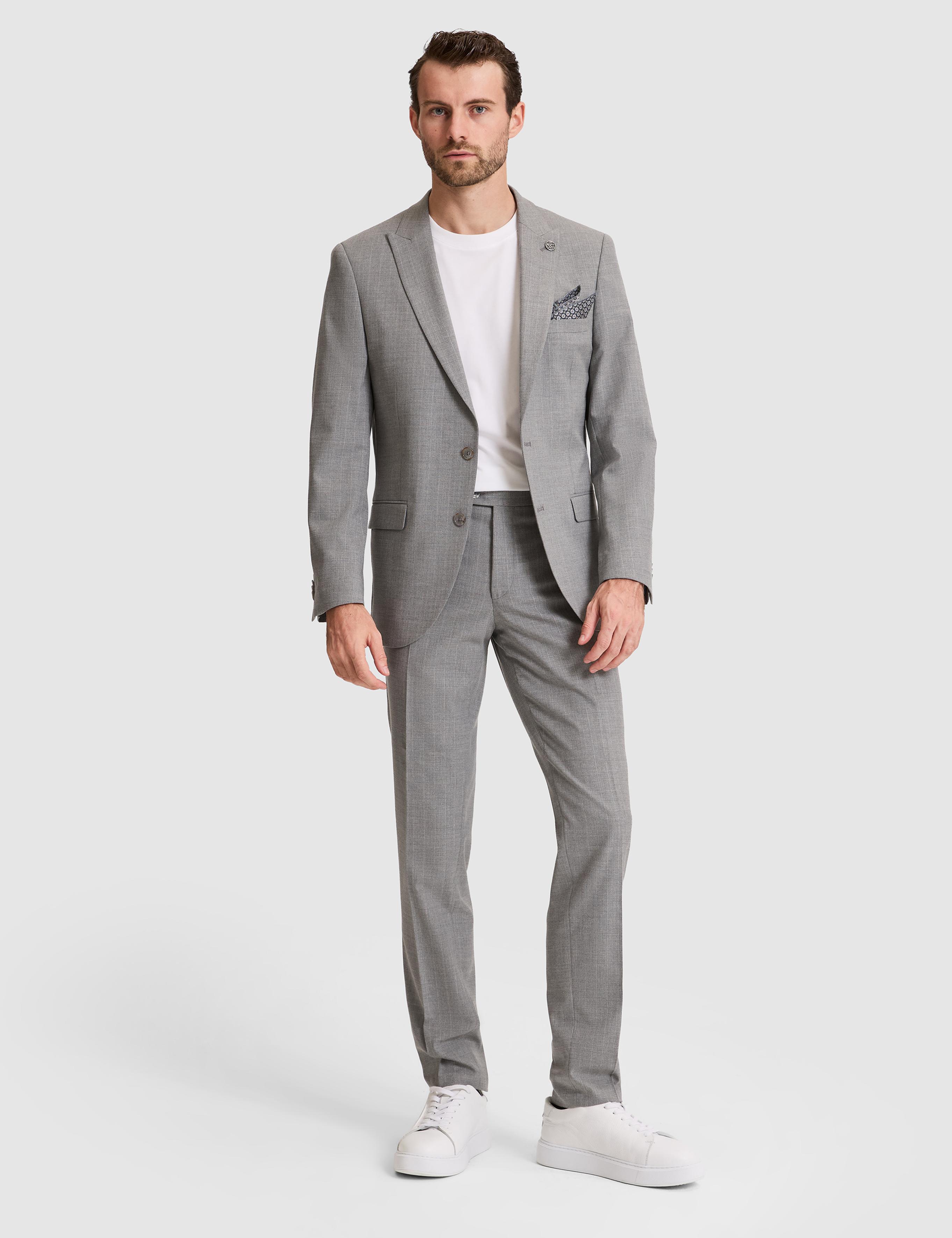 Füme Extra Slim Fit Kırlangıç Yaka Çizgili Takım Elbise