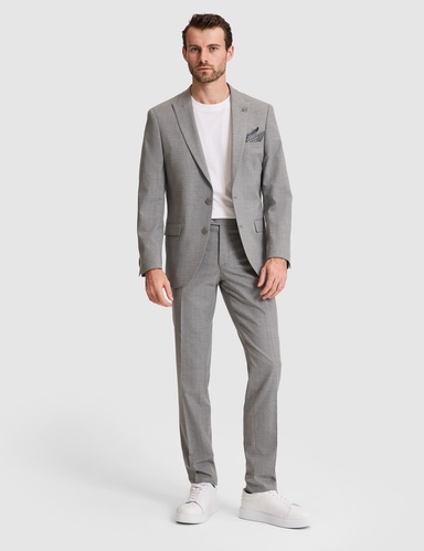 Füme Extra Slim Fit Kırlangıç Yaka Çizgili Takım Elbise