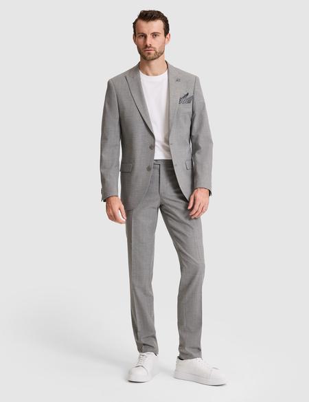 Füme Extra Slim Fit Kırlangıç Yaka Çizgili Takım Elbise - 50325234005
