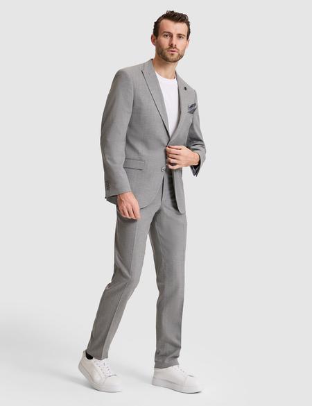 Füme Extra Slim Fit Kırlangıç Yaka Çizgili Takım Elbise - 50325234005