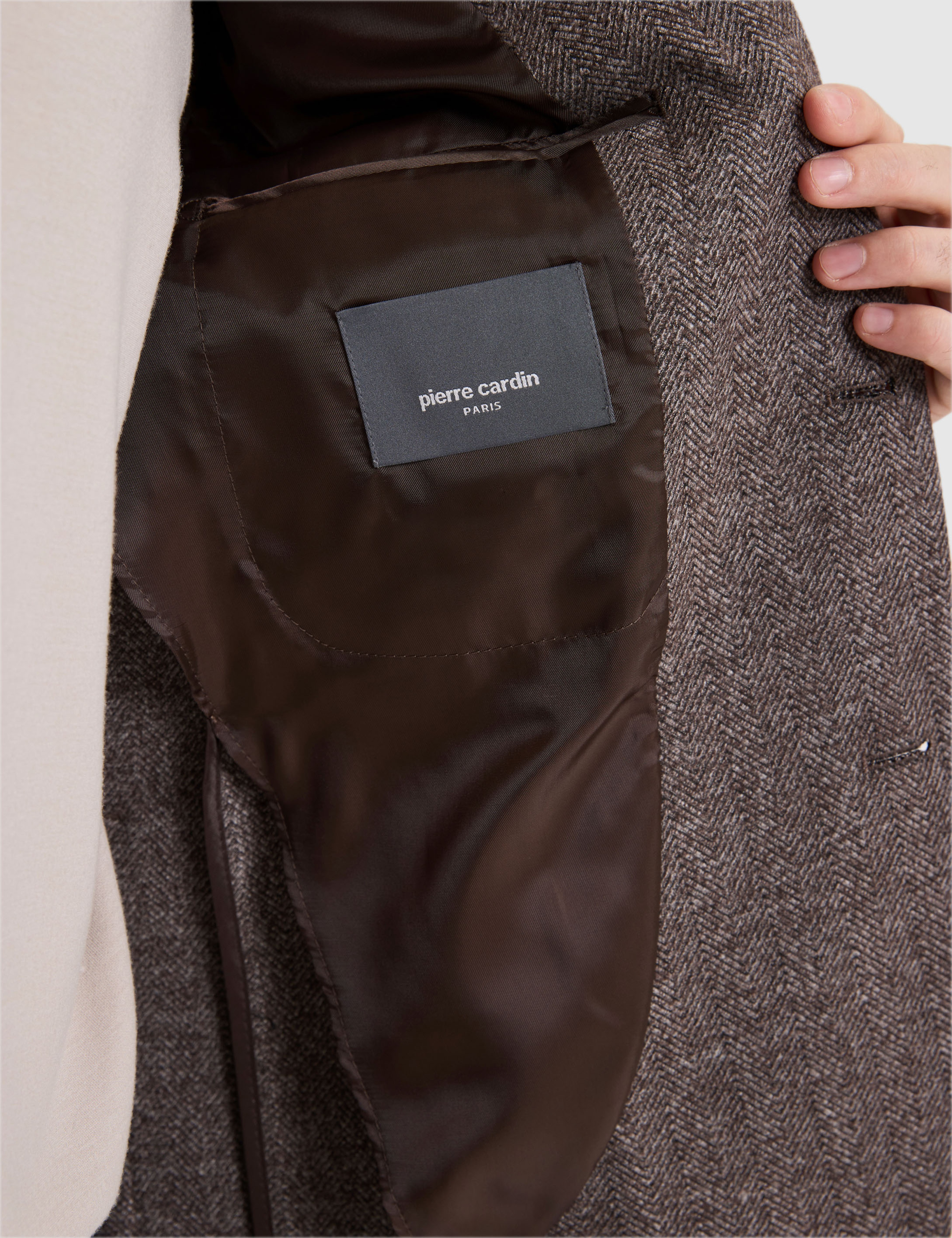Koyu Kahverengi Slim Fit Ceket - Image 7
