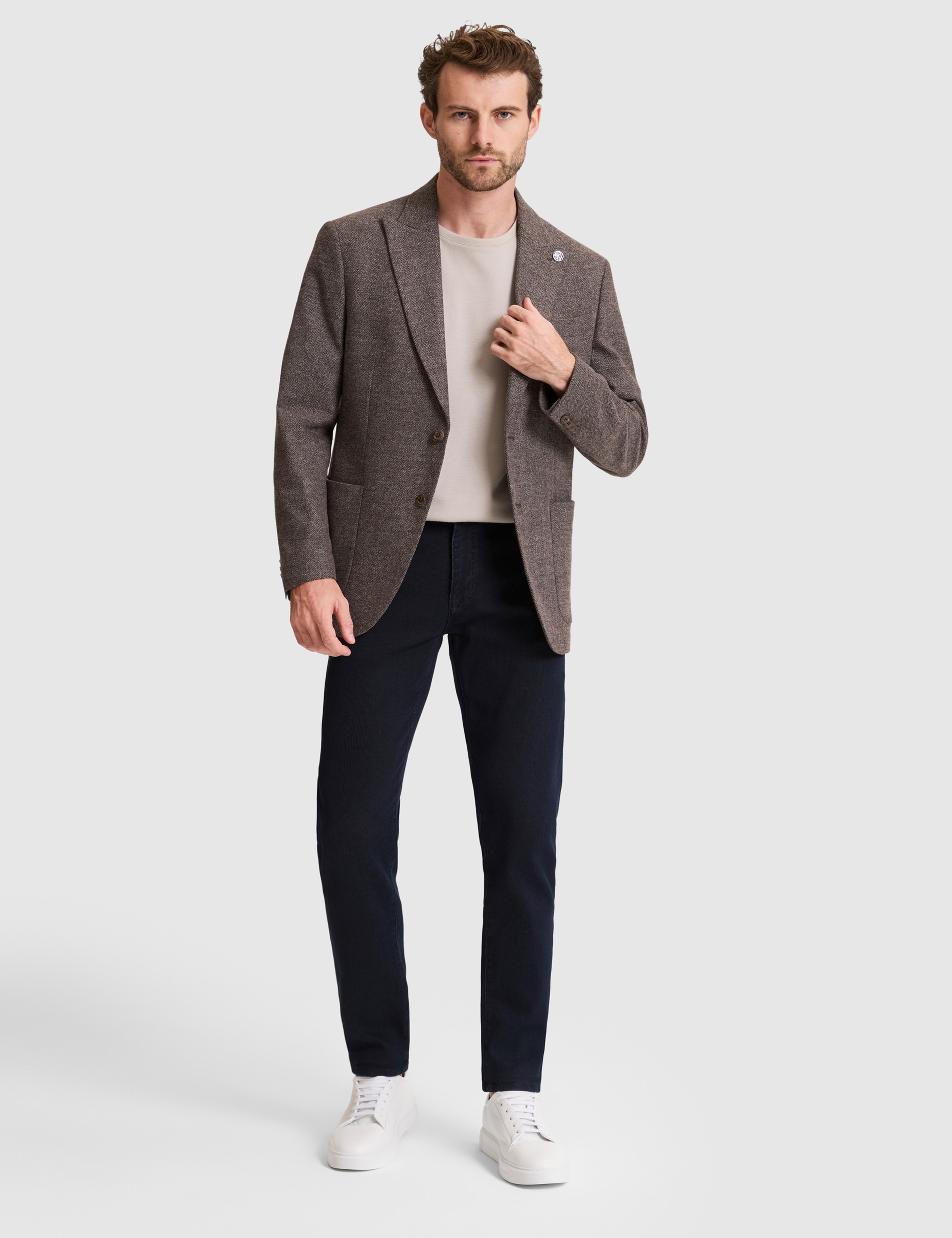 Koyu Kahverengi Slim Fit Ceket - Image 4