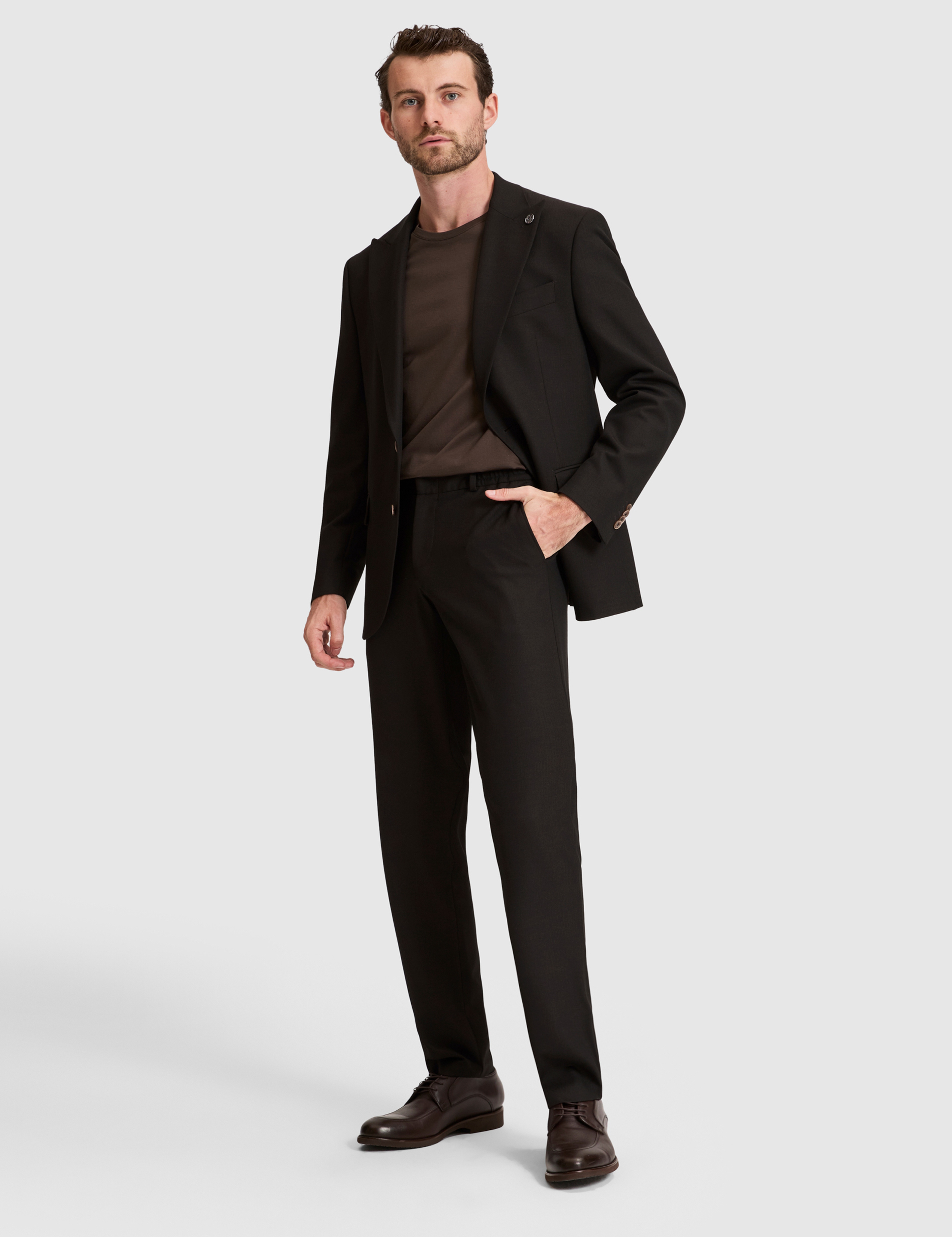 Kahverengi Slim Fit Takım Elbise - Image 1