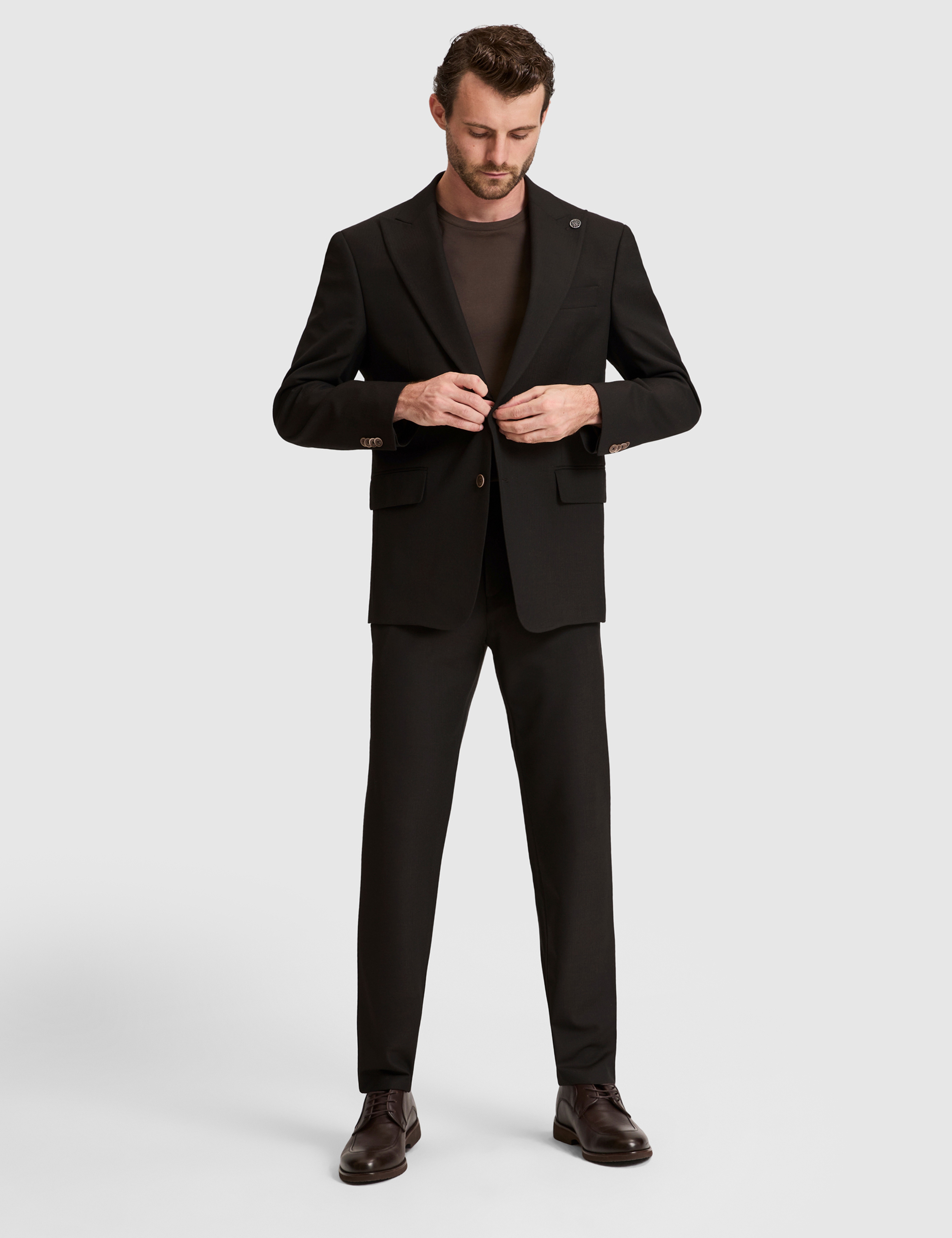 Kahverengi Slim Fit Takım Elbise - Image 3