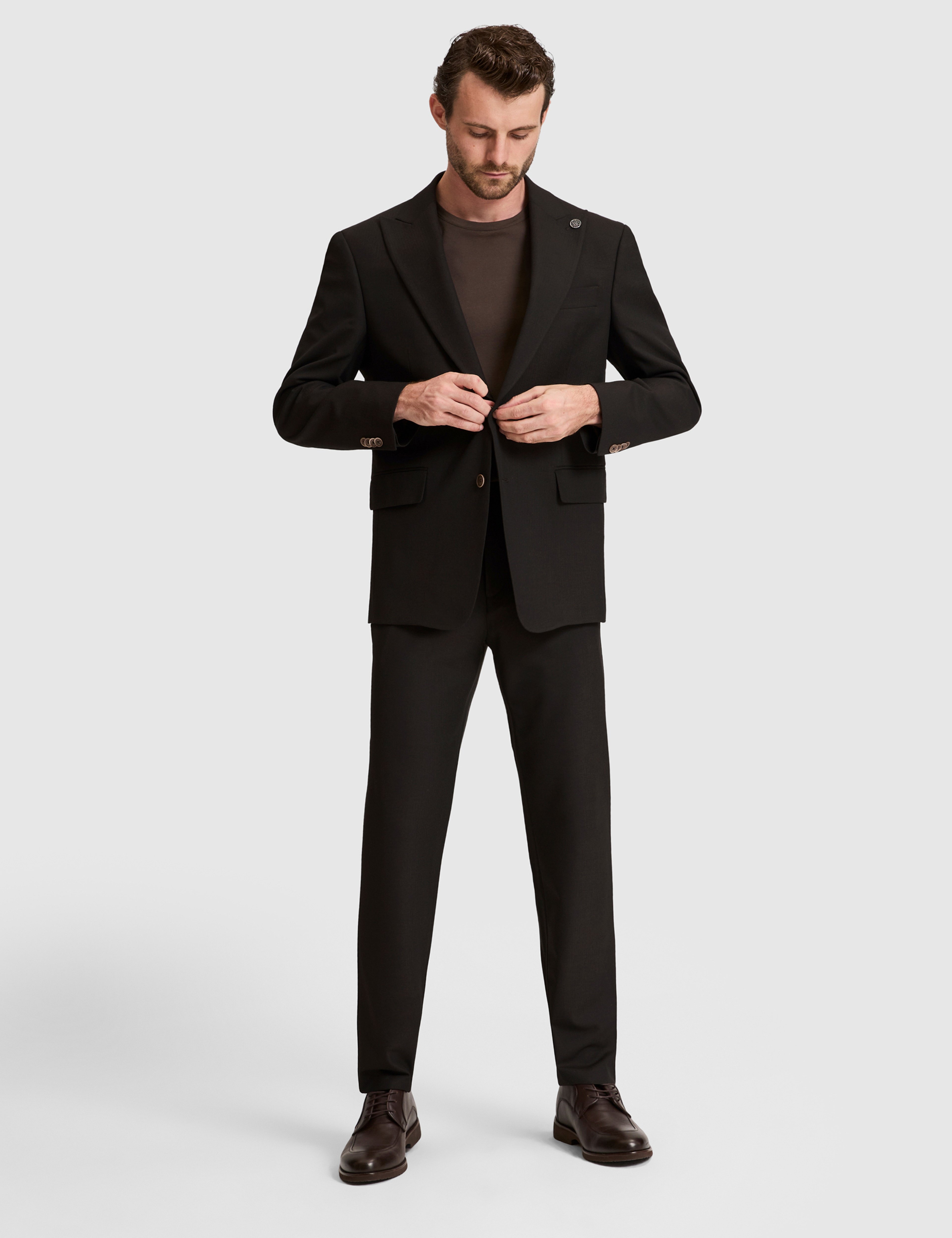 Kahverengi Slim Fit Takım Elbise