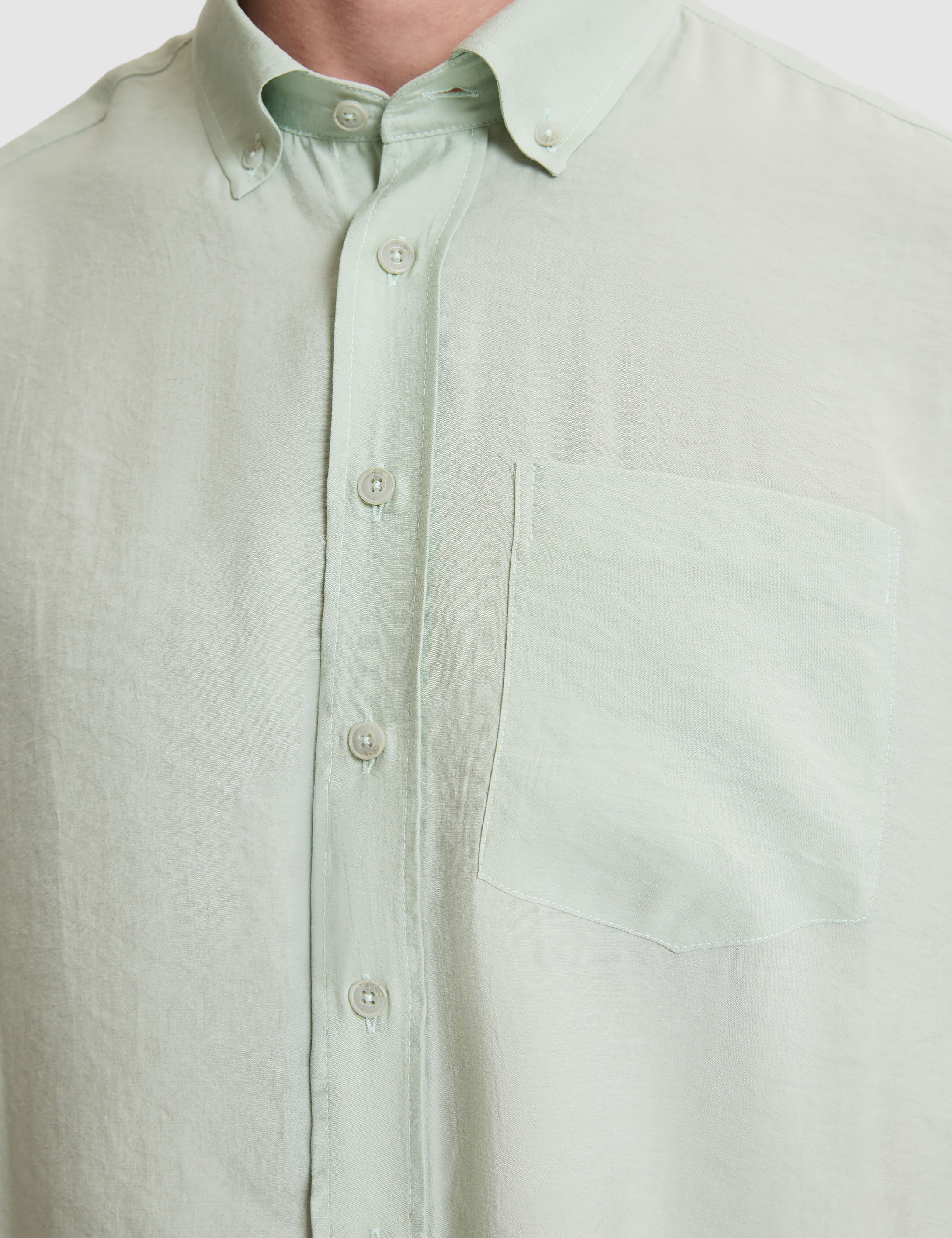 Su Yeşili Oversize Kısa Kollu Gömlek - 50320898016