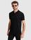 Siyah Slim Fit Apaş Yaka Triko Tişört