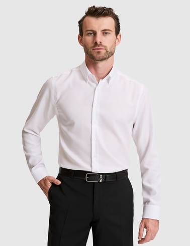 Beyaz Slim Fit Uzun Kollu Basic Gömlek